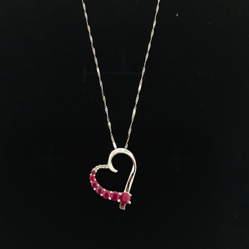 White Gold 10k  Ruby necklace